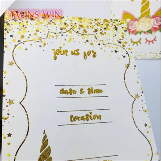cards  2019 amazon hot sale unicorn festival birthday invitation