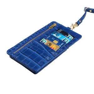 Embossed Alligator Style Wallet Lanyard Card Slots