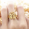 Custom Initial Name Monogram Ring For Women Initial Steel Bague