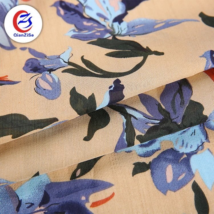 Poly Printed Linen Floral Anti Wrinkle Polyester Blend Fabric Airtight