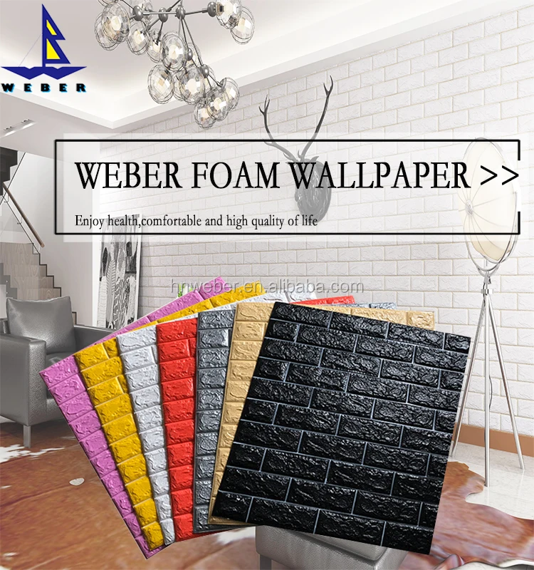 Soft Wall Panel Eco-friendly 3d Brick Foam Self-adhesive Wall Sticker ...