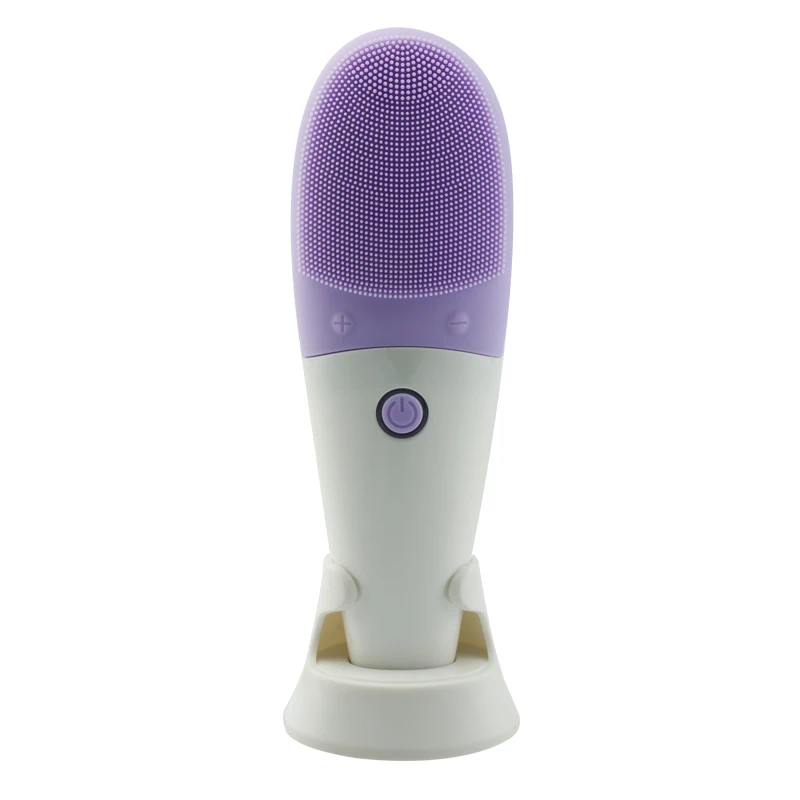 

Innovative Product USB Rechargeable Silicon Sonic Facial Brush With Warm Massager, Pink ,purpule, gray