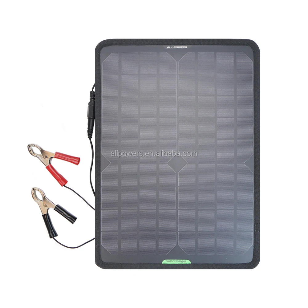 Allpowers 18v10w Portable Solar Car Boat Power Panel Battery Charger
