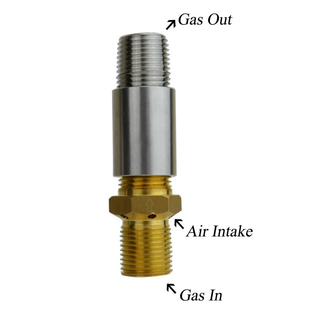 Stanbroil Liquid Propane Fire Pits 1/2" Air Mixer Valve - High Capacity 90K BTU Stainless Steel