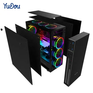 Hot Sale Tempered Glass ARGB Fans PC Case Mid Tower ATX Gaming Computer Case