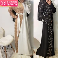

6168#New model arrival sequin wholesale latest maxi muslim dress designs women dresses abaya