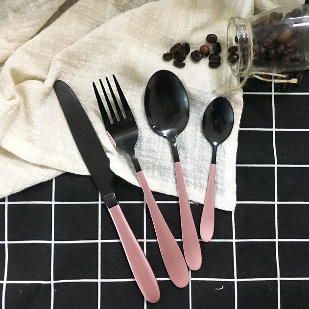 

Pvd Coating Promotion Premium Cutlery Set, Golden +pink handle