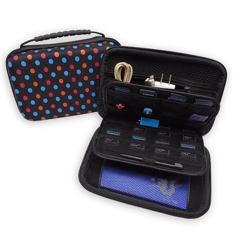 

High Quality Travel Storage Wholesale Portable Carrying Custom Switch Hard Eva Case With Hook Zipper, Orange / blue / tricolor dots
