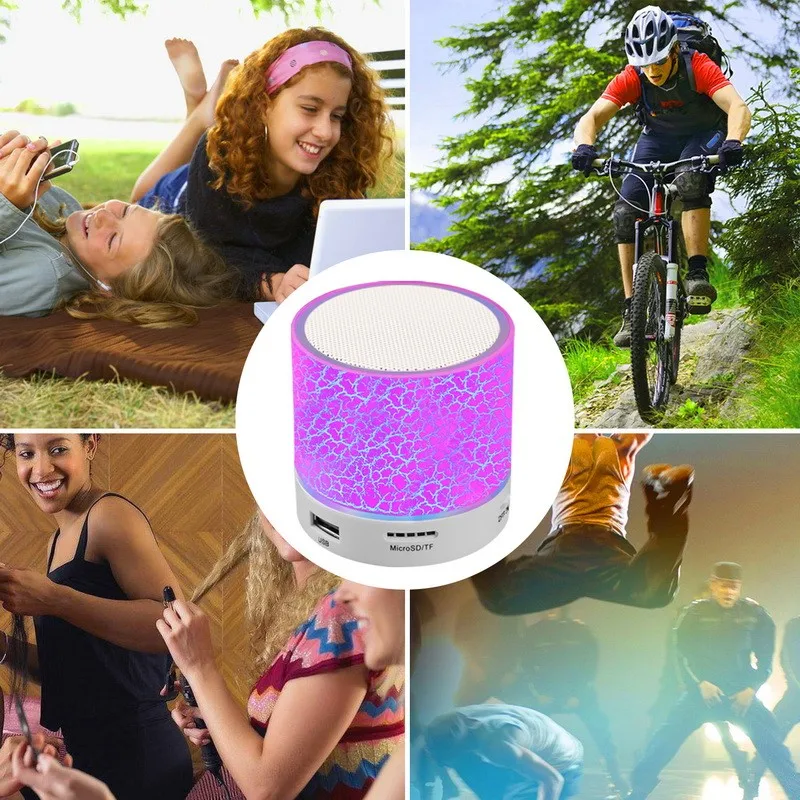 Wireless Speaker Stereo Sound Hands free Call Mini Portable LED Light Speaker Subwoofer Loudspeakers Music Audio For iPhone - ANKUX.COM