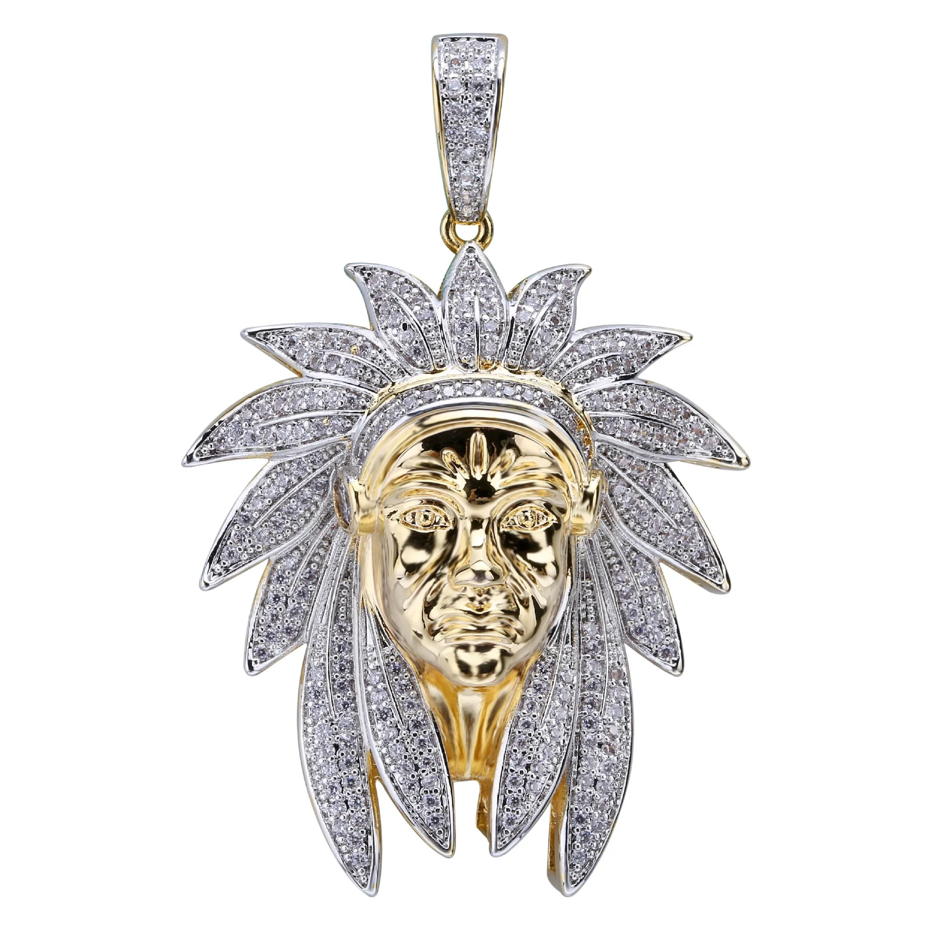 

trendy 2021 Christian Gold plated iced out pendant necklace for women