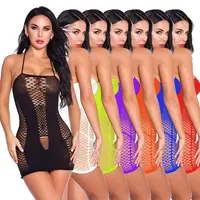 

Greenee Women's Mesh Lingerie Fishnet Babydoll Mini Dress Free Size Bodysuit