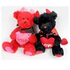 Funny valentine red devil bear plush red devil toy
