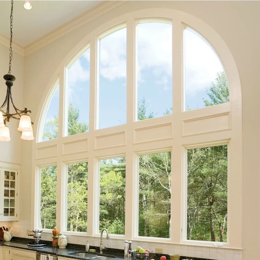 
arch windows aluminum windows and door production line glass window 