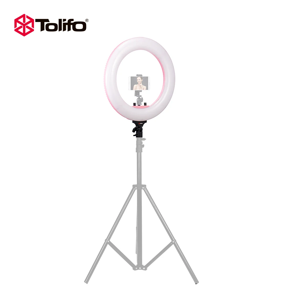 

Tolifo 18" Dimmable Circle Lamp Soft Makeup Selfie Led Ring Light with Tripod stand for Youtube Tiktok Live