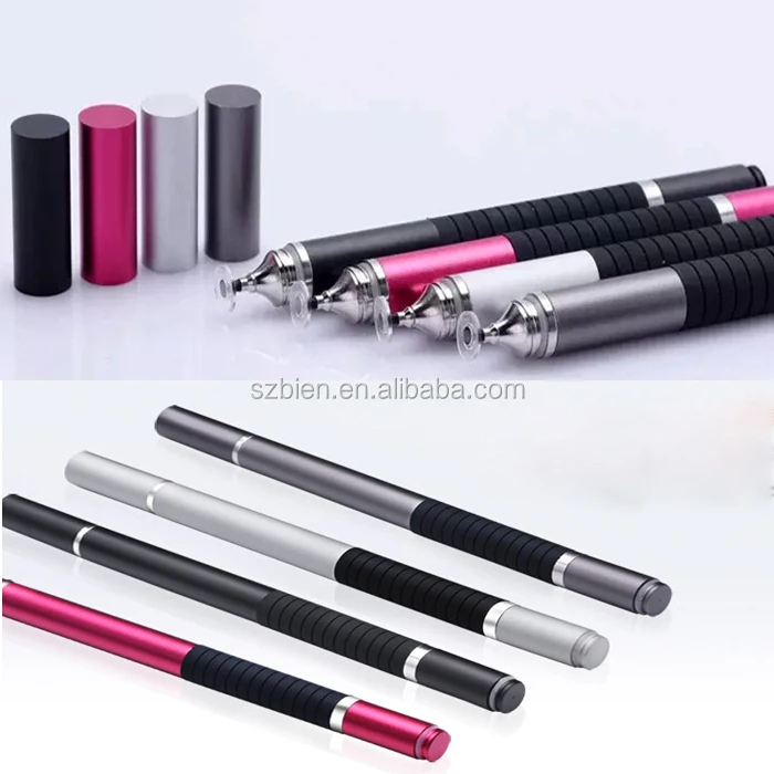 Slim Universal Capacitive Touch Screen Stylus Pen With 360 Degree Rotation Visual Transparent Disc Replaceable Drawing Stylus