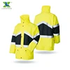 Hi-Vis Rain Jacket 300D Oxford PU Coated Lightweight Breathable work wear uniform