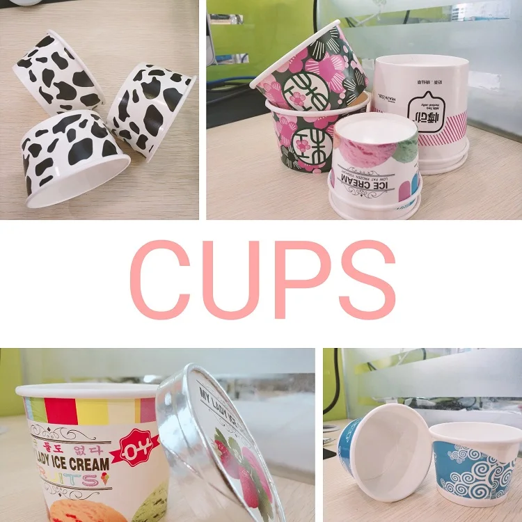 High quality custom logo printed reusable ice cream cup