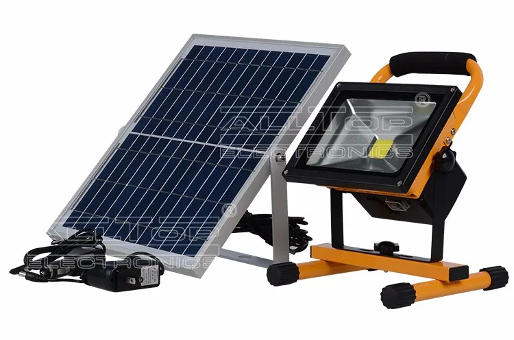 Waterproof outdoor ip65 portable rechargeable 20w solar led flood light