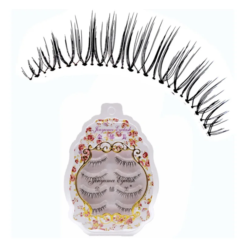 

Private Label Natural Eyelashes 4 Pairs/Set Super Soft Eyelashes Transparent Terrier