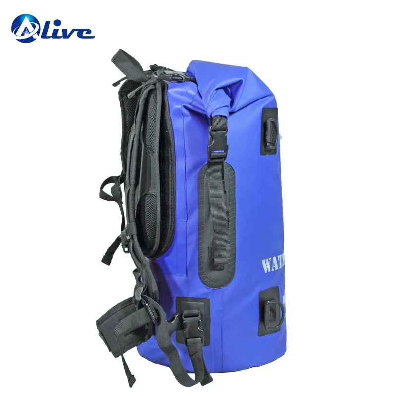 Durable 500D outdoor camping custom logo PVC waterproof dry bag with shoulder strap