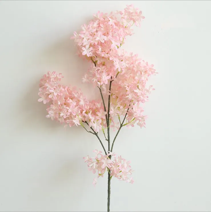 Artificial Cherry Blossom Branches Fake Sakura Flowers Silk Peach
