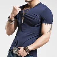 

Hot Sale Fitness Casual 5 Colors V Neck Men's T Shirt Men Fashion T Shirts in Cheap price