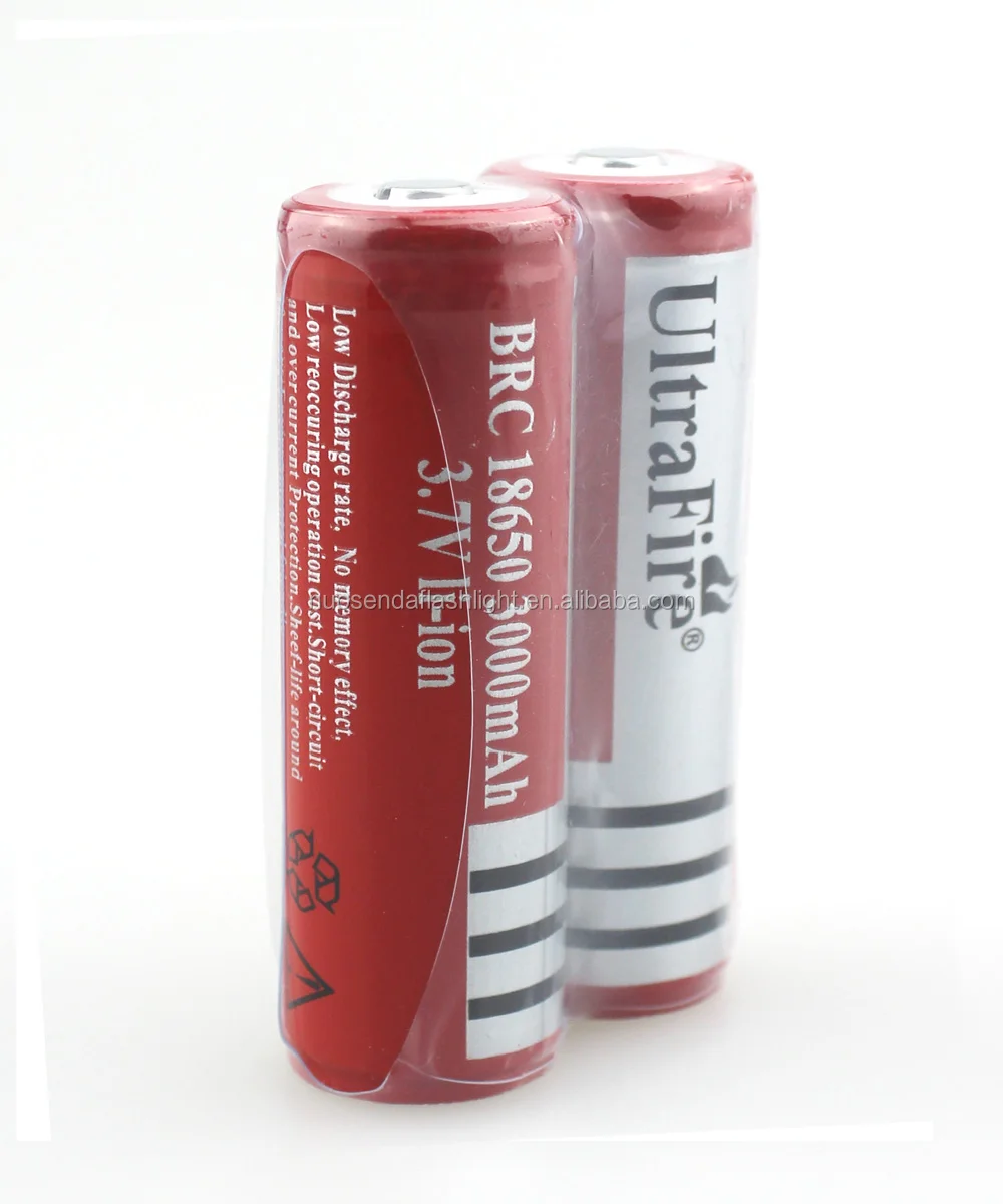 Ultrafire Brc18650 3000mah 37v Li Ion Rechargeable Battery With Protected Pcb 1 Pair Buy 2041