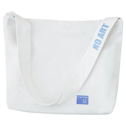 

Fashion Custom Logo Print Small Canvas Cotton Crossbody Messenger Shoulder Bag with Long Handle