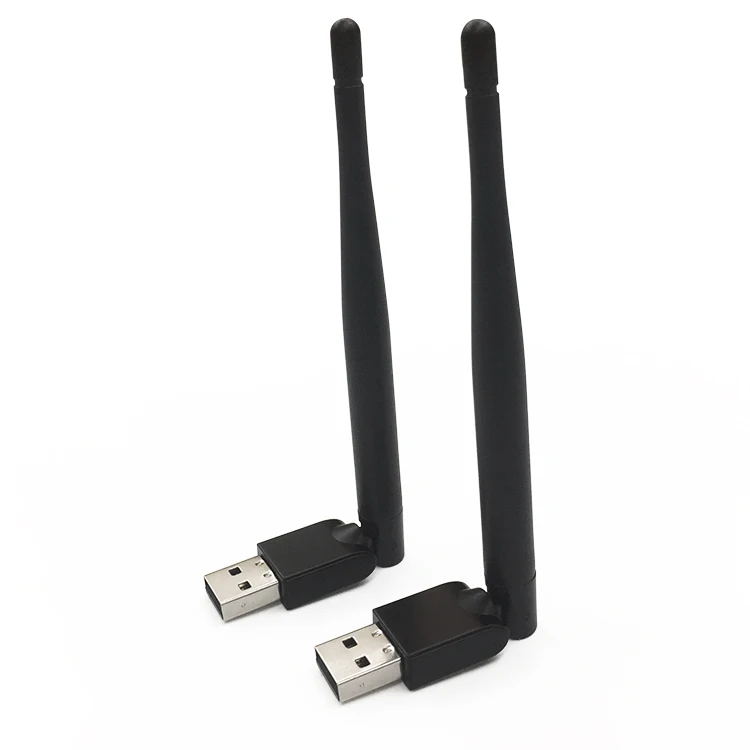 

Dongle 5370 Wireless Adapter 2.4GHz WiFi USB with High Gain External Antenna, Black