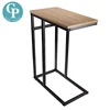 Sofa Side End Movable Table C Table Snack Table with Wood Finish and Steel Construction for Coffee, Snack, Tablet
