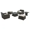 Artistic pyramid shaped stackable outdoor leisure bar sofa set garden pe rattan furniture