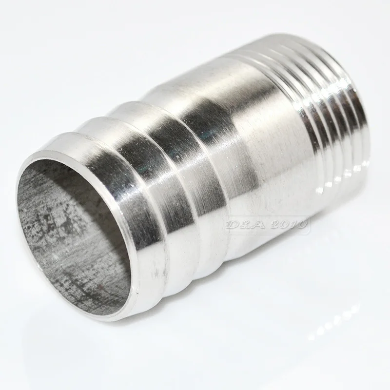 2x 316 Stainless Steel 1/" Hose Boat Thru-Hull Fitting 72mm Length Straight