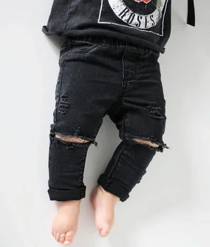 baby ripped jeans black