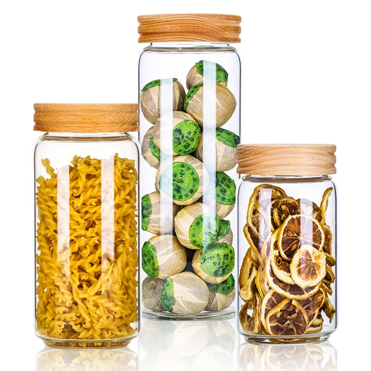 

Borosilicate glass Hemertic storage food jar with screw lid glass kitchen storager with best price, Clear