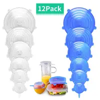 

Silicone Stretch Lids (12 pack), Reusable, Durable and Expandable to Fit Various Sizes and Shapes of Containers. Superior for Ke