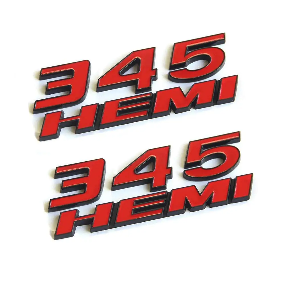 39.01. Yoaoo 2pcs OEM Red 345 HEMI Emblem 345 Hemi Badge 3D for Dodge Chall...
