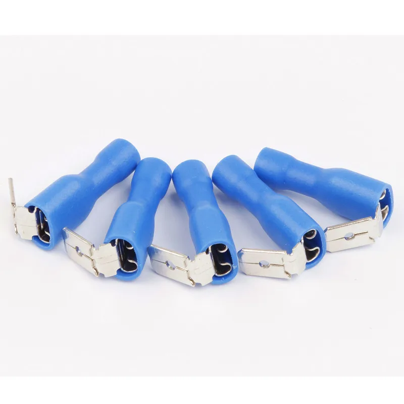 100pcs Fully Insulated Electrical Connectors Crimp 2216awg Spade Piggy