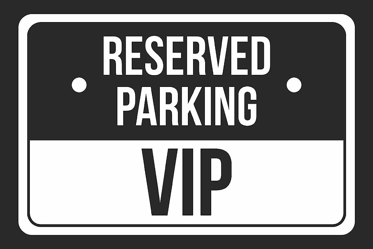 4 Pack of Signs 12x18 Reserved Parking Employee of The Month Print Black and White Black Metal Large Sign 