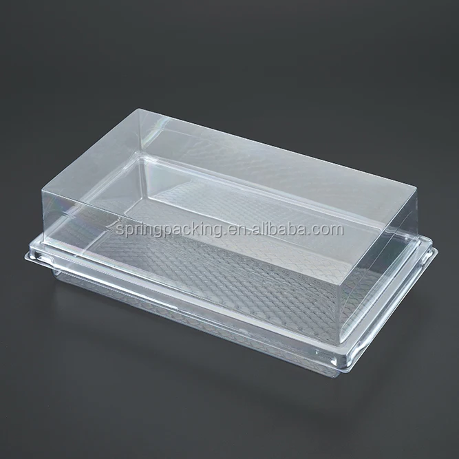 PET rectangular fruit bread loaf bakery desert pastry packaging boxes plastic food container