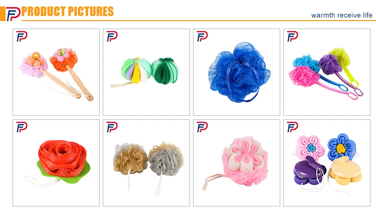 Creative design body care easily available novely pe mesh bath sponge