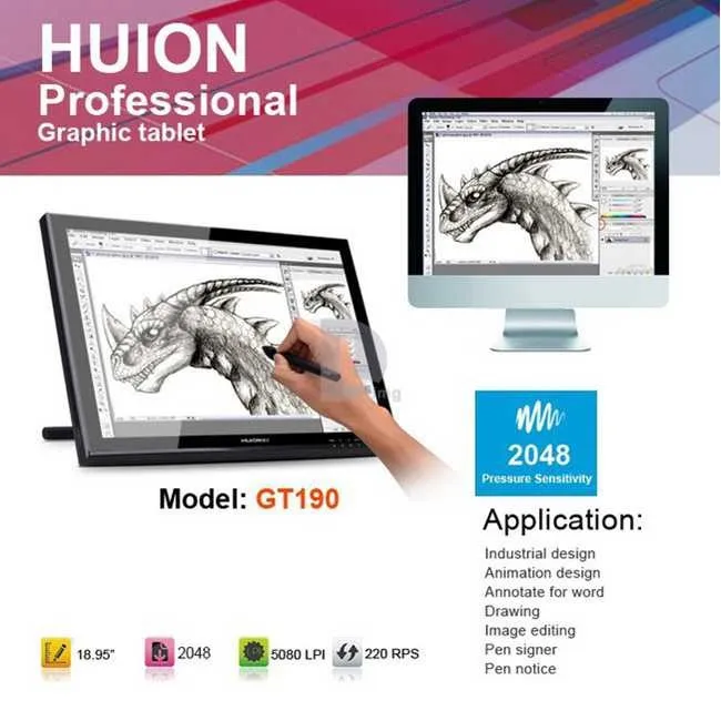 Huion gt 190 tablet pen cord kumtop