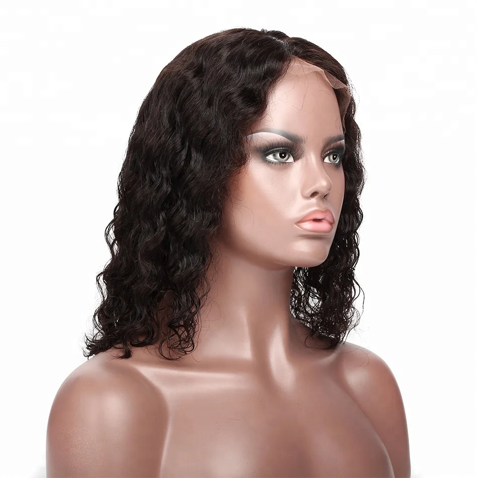 Alibaba Assurance Natural Hairline Yvonne Short Bob Style Deep Wave Lace Front Wigs