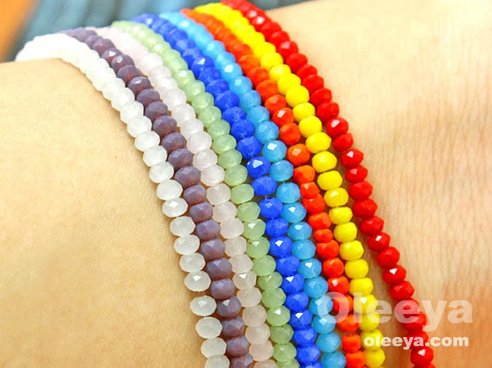 Factory Colorful Rondelle Bicone Beads 4mm Crystal ab Loose Glass Beads With Hole for DIY Jewelry