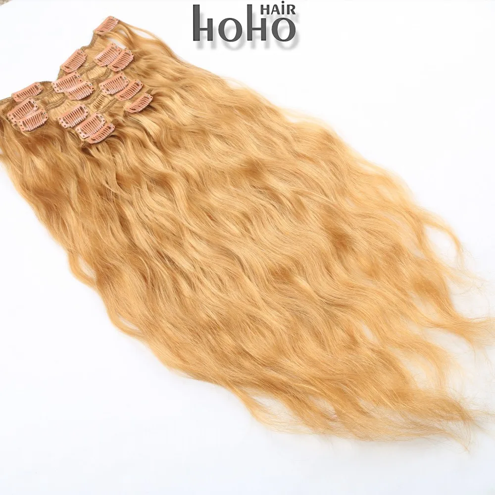 

18 inch curly clip in human hair extension dubai, 35 colors are available