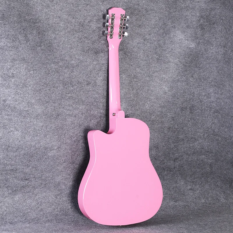 为初学者和学生批发便宜的 38英寸粉红色声学吉他