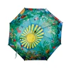 Wooden shaft frame auto open light stick umbrella with custom print