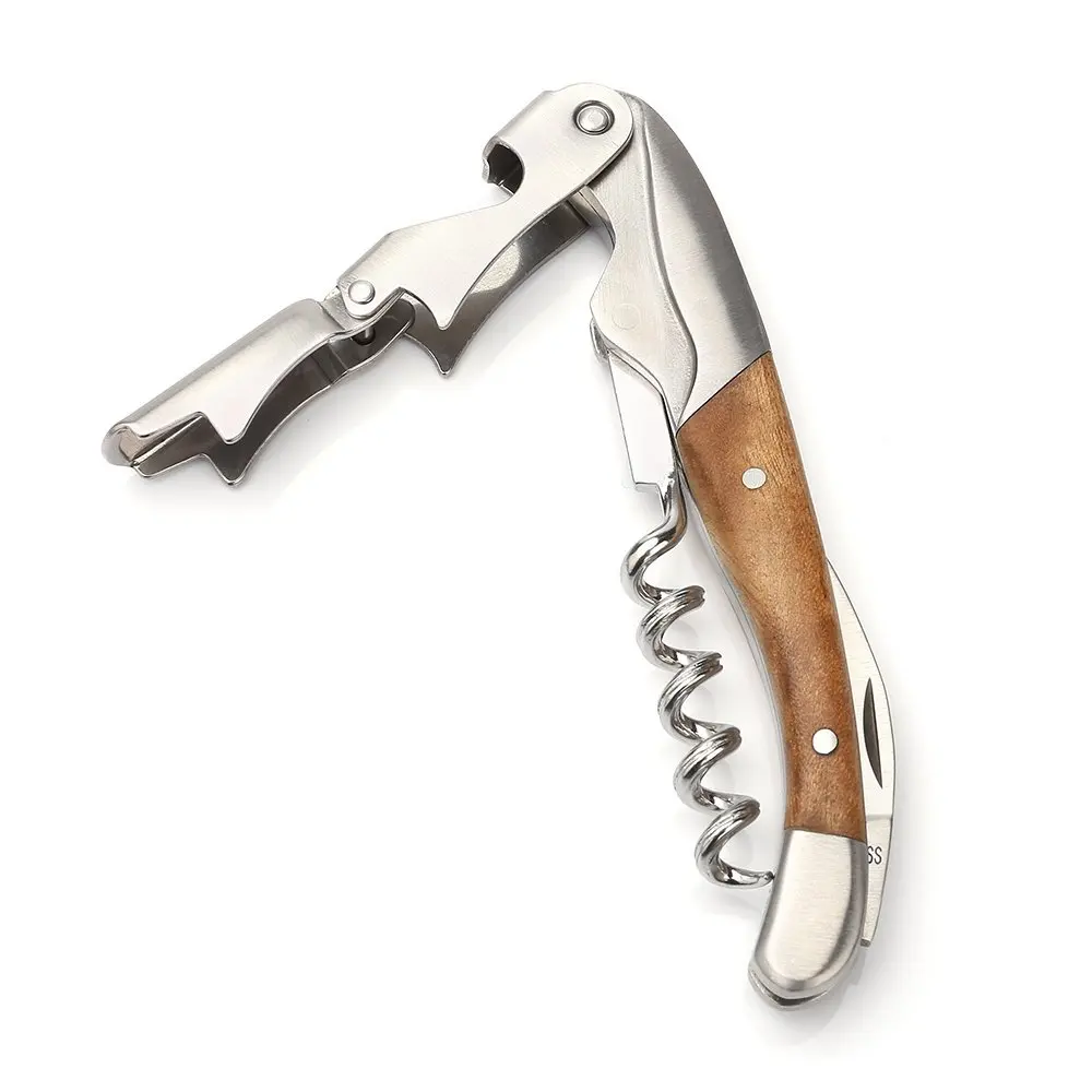 

wood handle wine bottle opener metal wine corkscrew, Custom color