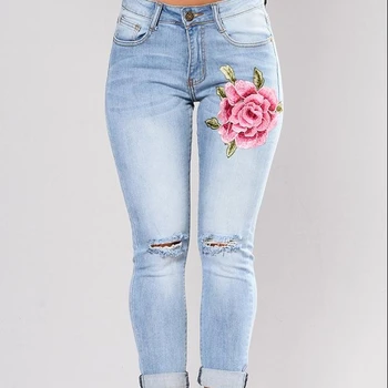 F20917a Venta Caliente Senora Jean Pantalones Mediados De Cintura