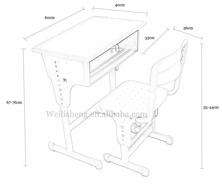 Reading Table And Chairs Adjustable Double School Desk And Chair