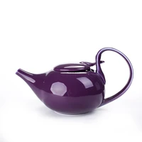 

Ready to ship High Quality Purple Color Glazed Ceramic Teapot Porcelain Teapot with Stainless Steel Strainer
